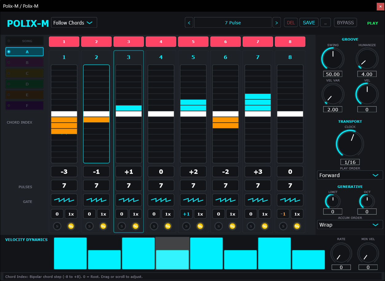 Polix-M — Polyphonic Pulse-Count Sequencer